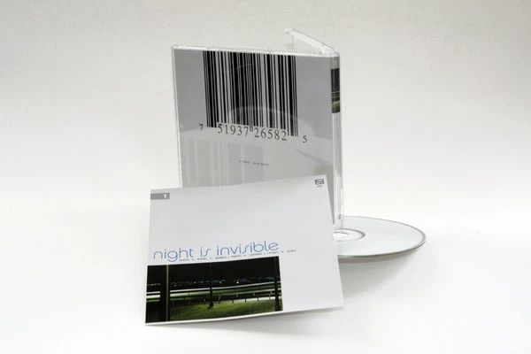 Night Is Invisible CD, jewel case with barcode artwork and racehorse photograph